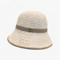 Women’s Bucket Sun Hat with Contrast Band-Stilenza-Beige-One size-Stilenza