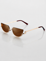 Women’s Cat Eye Sunglasses Rimless Frame-Stilenza-Brown-Stilenza