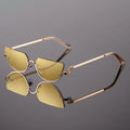 Women’s Cat Eye Sunglasses Rimless Frame-Stilenza-Gold-Stilenza
