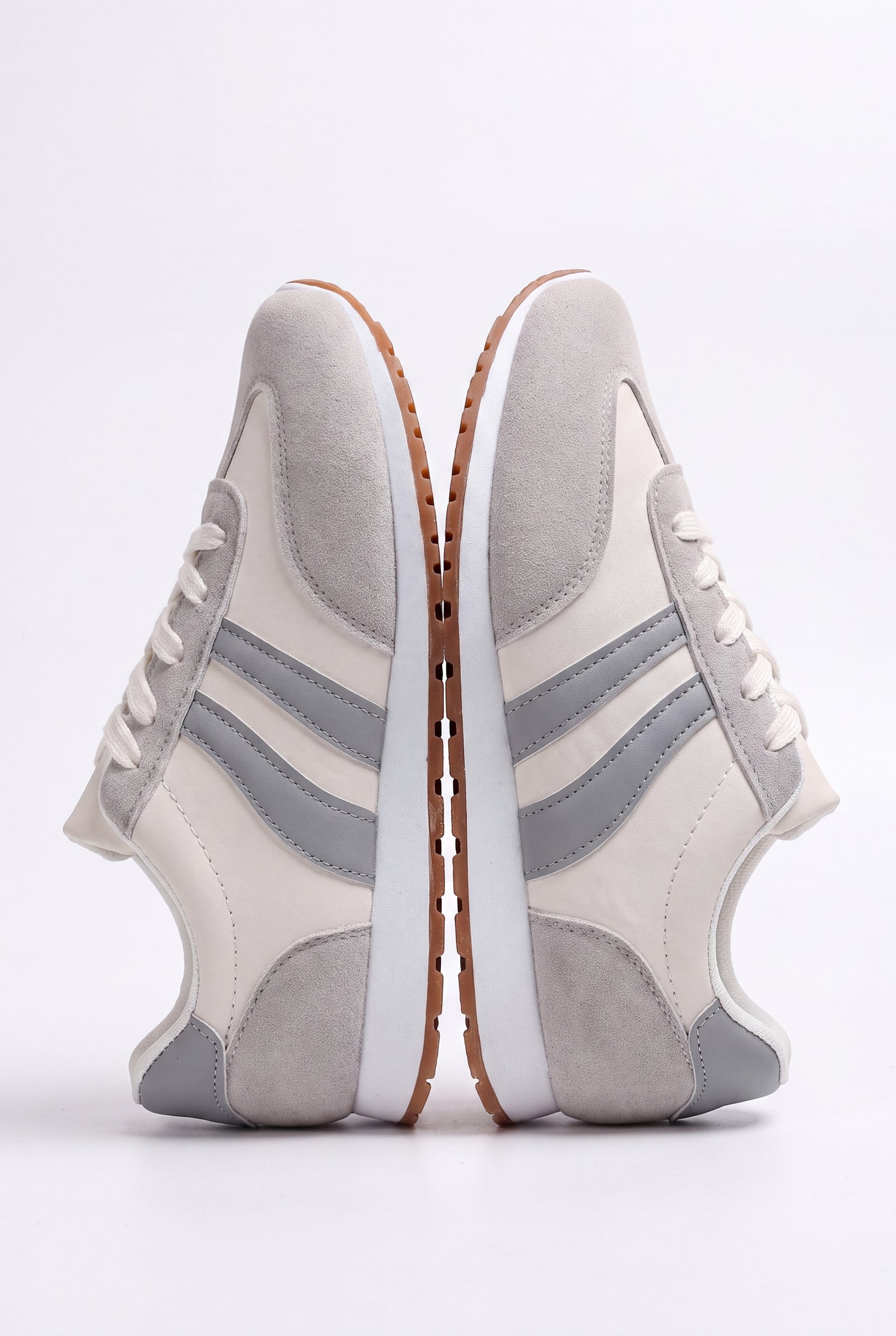 Women's Color Block Lace-Up Sneakers-Stilenza-Gray-35-Stilenza