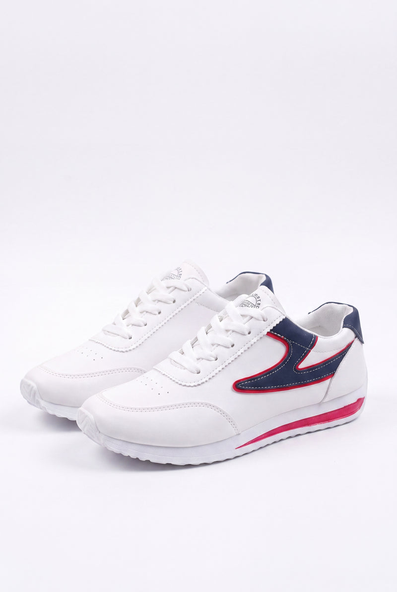 Women's Color Block Lace-Up Sneakers-Stilenza-White-35-Stilenza