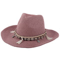 Women’s Cowboy Sun Hat with Beaded Band-Stilenza-Purple-One size-Stilenza