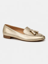 Women’s Gold Tassel Loafers Metallic Flats-Woman's Shoes-Stilenza-Gold-34-Stilenza