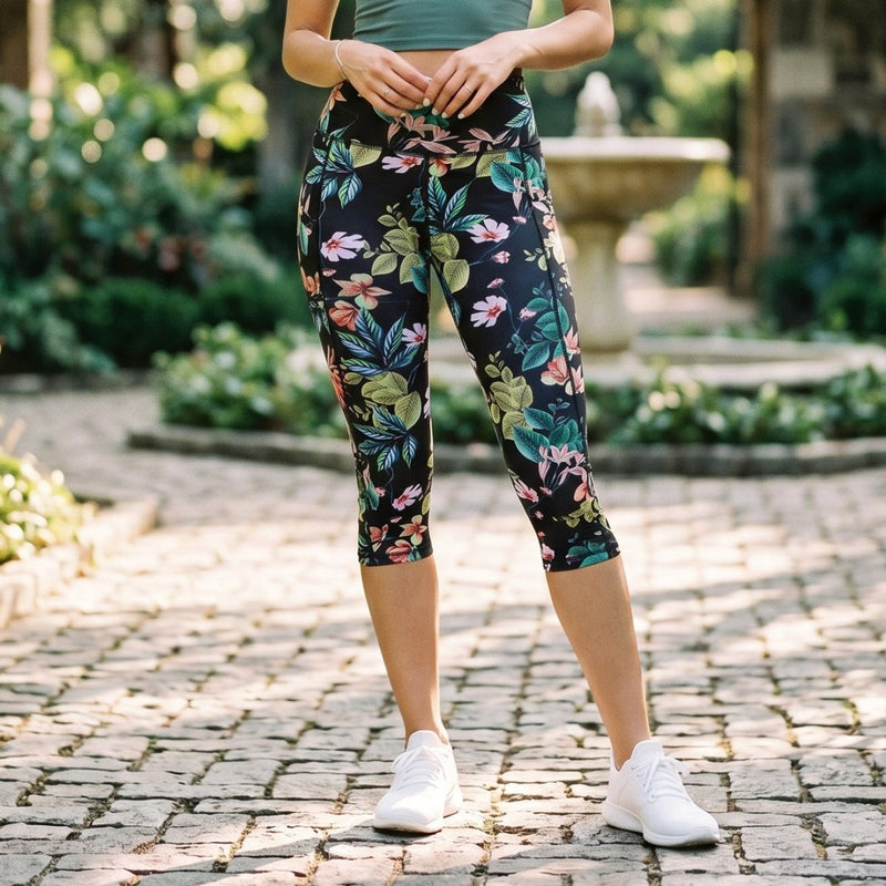 Women’s High Waisted Capri Leggings-Leggings-Stilenza-Stilenza
