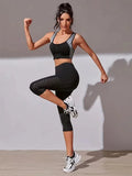 Women’s High Waisted Capri Leggings with Pocket-Legging-Stilenza-Black-S-Stilenza