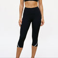 Women’s High Waisted Capri Leggings with Pocket-Women’s Activewear-Stilenza-Black-M-Stilenza