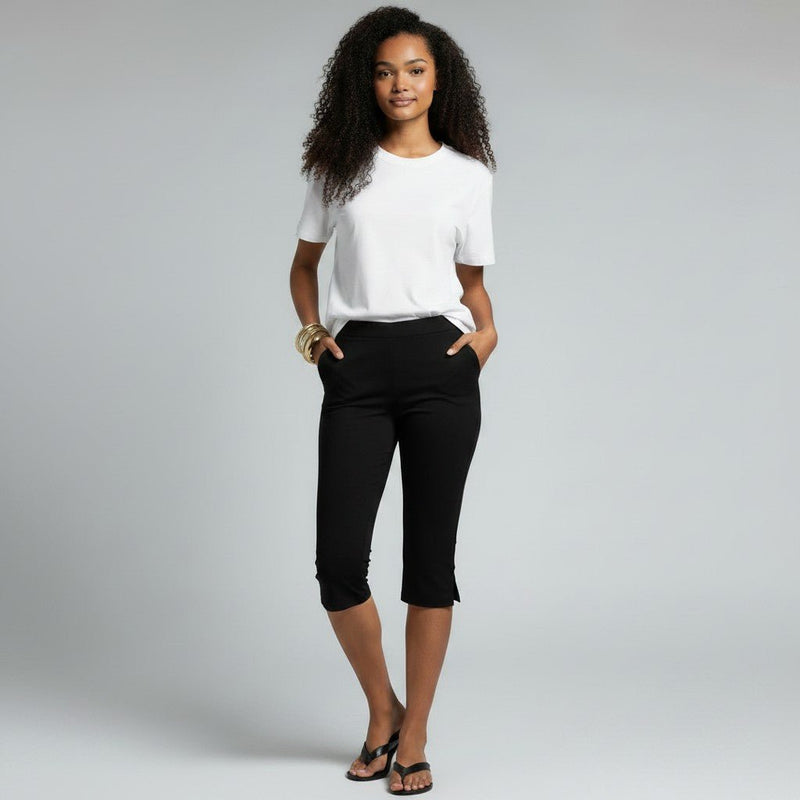 Women’s High Waisted Capri Pants with Pockets-Stilenza-Stilenza