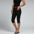Women’s High Waisted Capri Pants with Pockets-Stilenza-Black-S-Stilenza