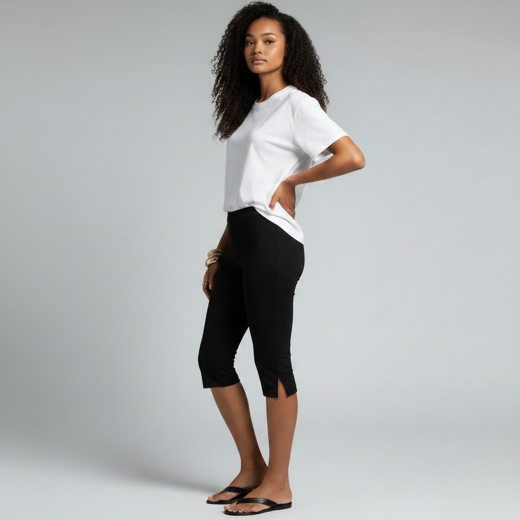 Women’s High Waisted Capri Pants with Pockets-Stilenza-Stilenza