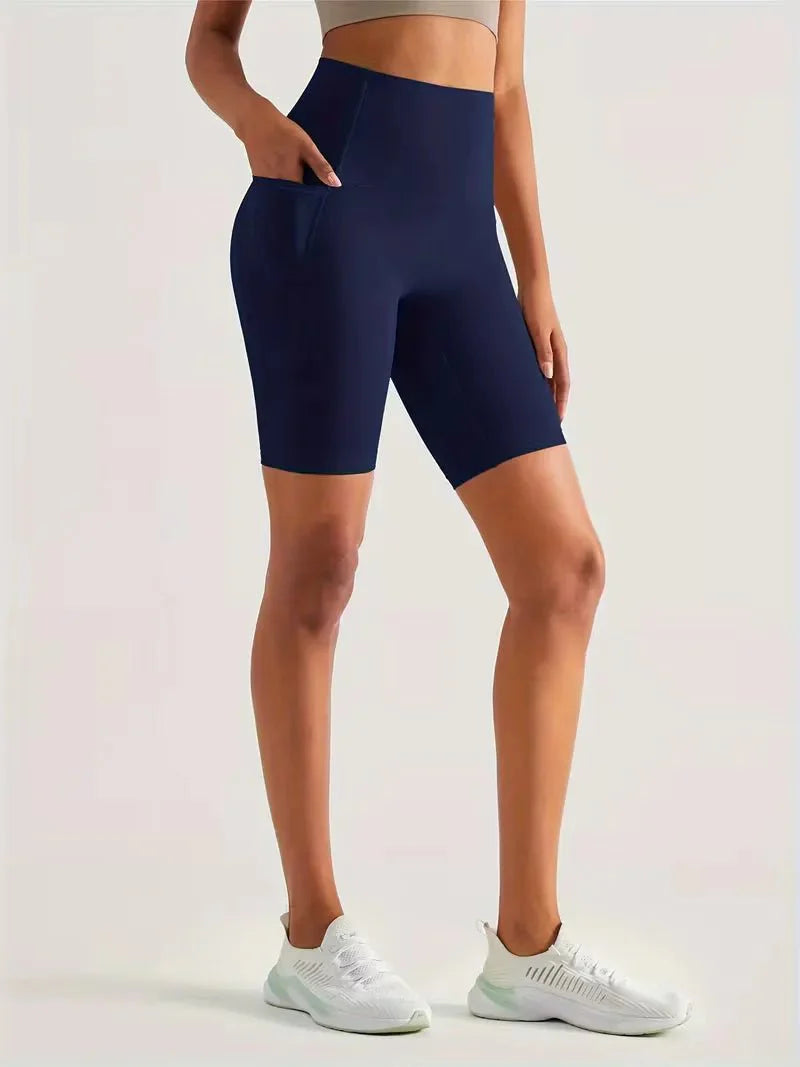 Women’s High Waisted Short Gym Leggings with Pocket-Sportshort-Stilenza-Stilenza
