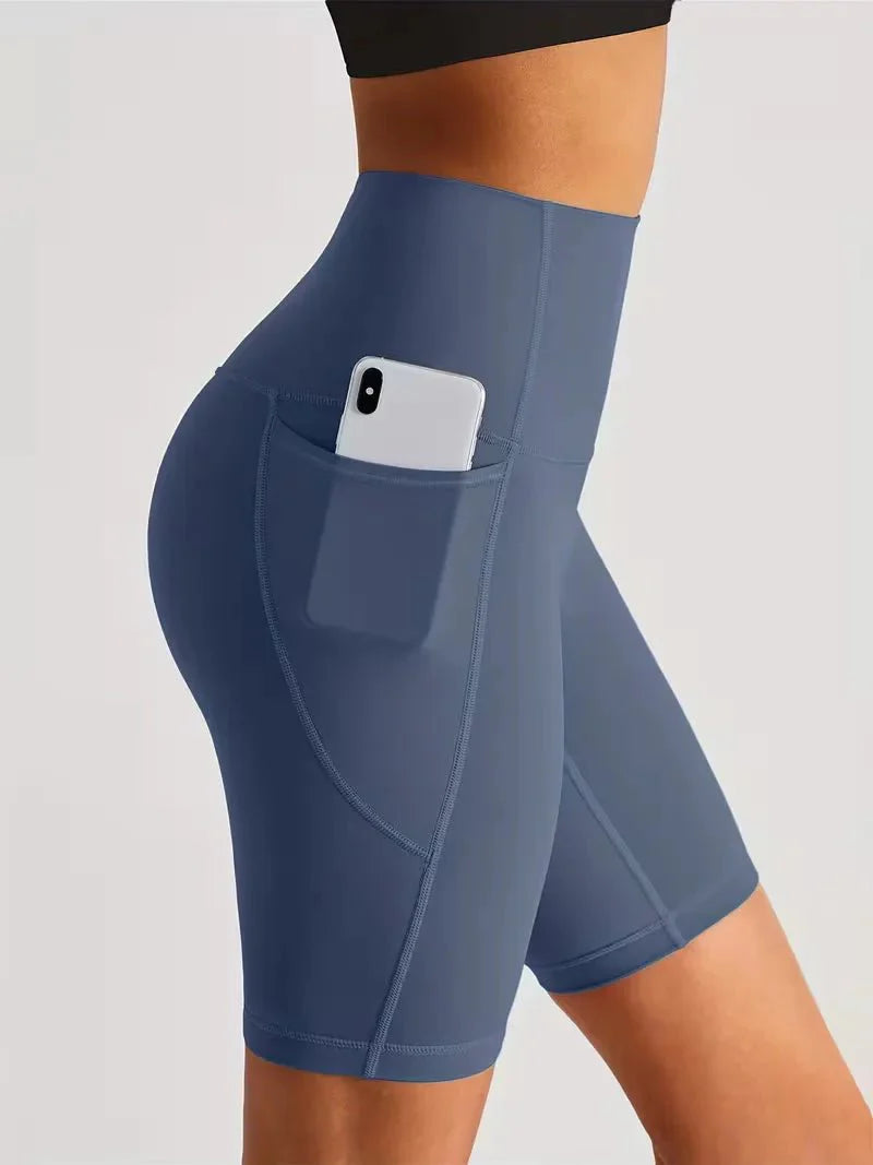 Women’s High Waisted Short Gym Leggings with Pocket-Sportshort-Stilenza-Stilenza