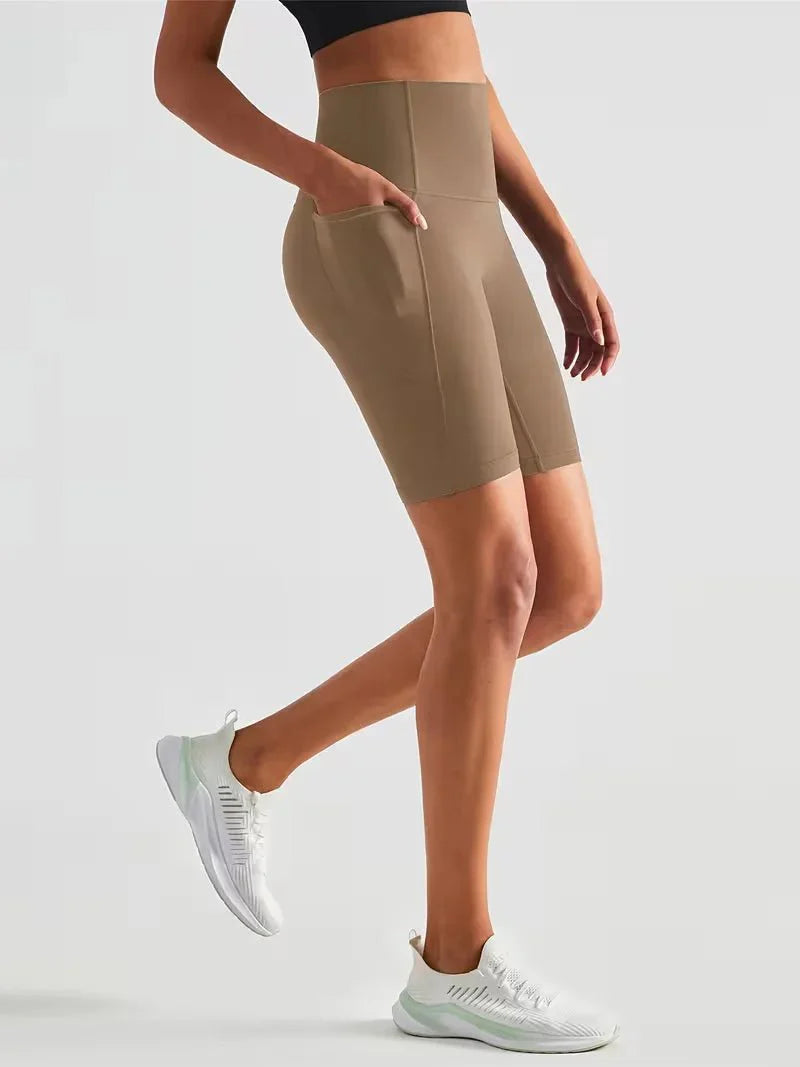 Women’s High Waisted Short Gym Leggings with Pocket-Sportshort-Stilenza-Stilenza