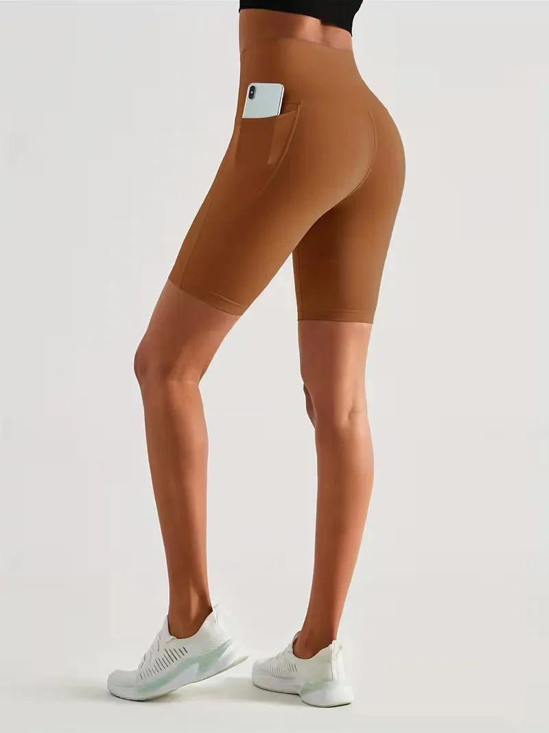 Women’s High Waisted Short Gym Leggings with Pocket-Sportshort-Stilenza-Stilenza