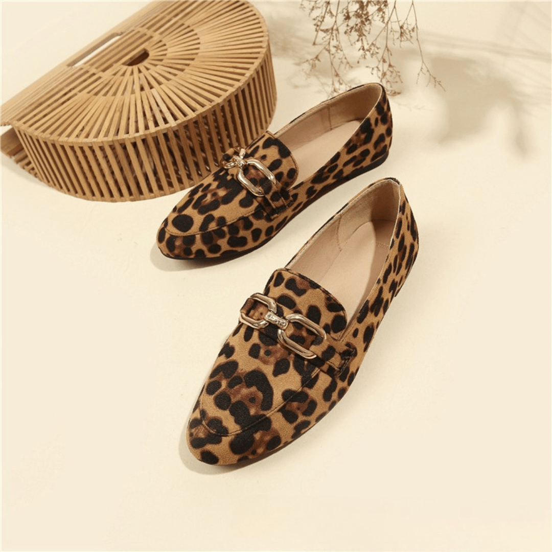 Women’s Leopard Print Loafers with Buckle-Stilenza-Stilenza