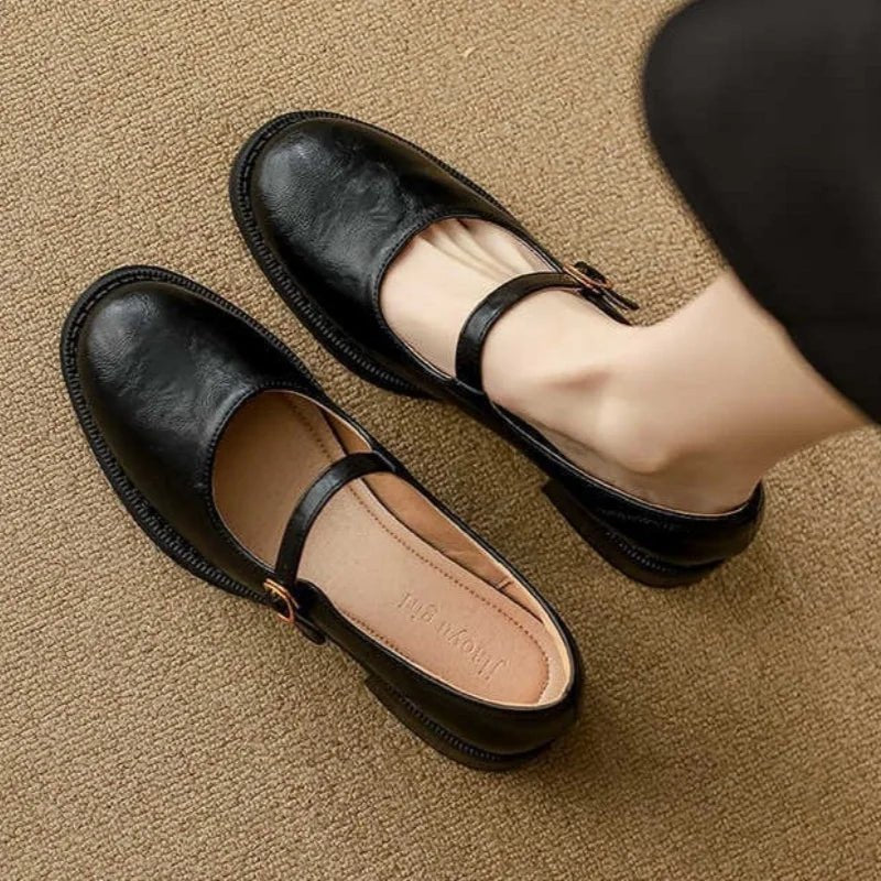 Women’s Mary Jane Flats with Low Heel-Woman's Shoes-Stilenza-Stilenza