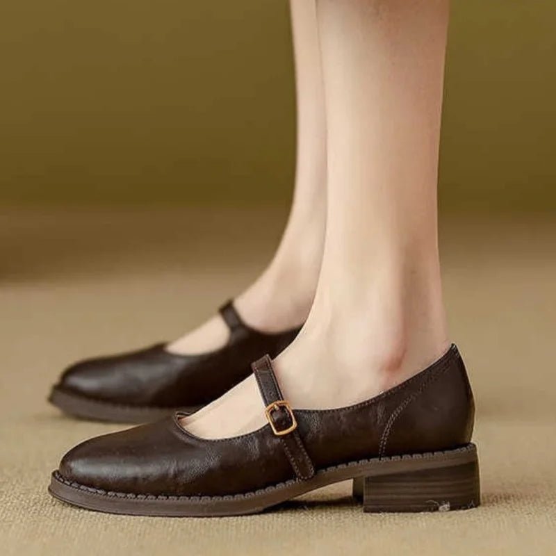 Women’s Mary Jane Flats with Low Heel-Woman's Shoes-Stilenza-Black-34-Stilenza