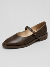 Women’s Mary Jane Flats with Low Heel-Woman's Shoes-Stilenza-Brown-34-Stilenza