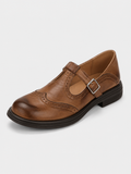 Women’s Mary Jane Shoes with Buckle Strap-Woman's Shoes-Stilenza-Brown-35-Stilenza