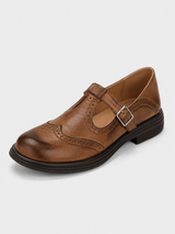Women’s Mary Jane Shoes with Buckle Strap-Woman's Shoes-Stilenza-Brown-35-Stilenza