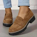 Women’s Platform Loafers Slip On Shoes-Stilenza-Brown-36-Stilenza