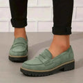 Women’s Platform Loafers Slip On Shoes-Stilenza-Green-36-Stilenza