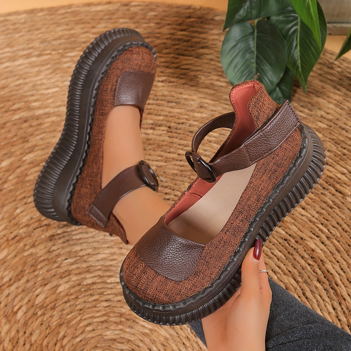 Women’s Platform Mary Jane Shoes with Buckle Strap-Women Shoes-Stilenza-Stilenza