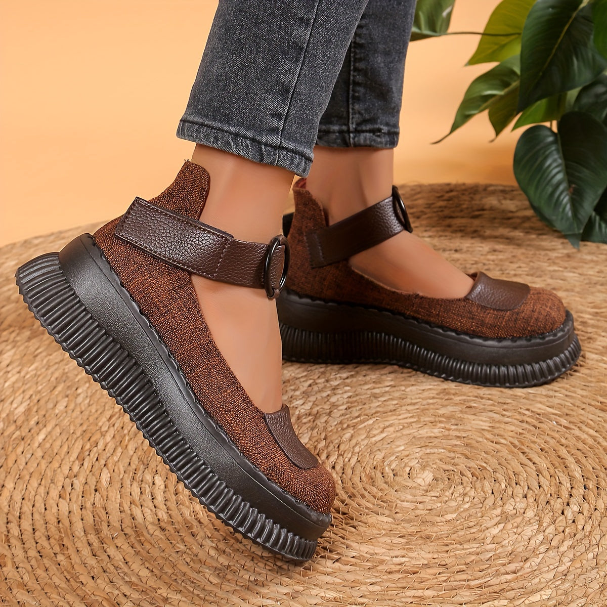 Women’s Platform Mary Jane Shoes with Buckle Strap-Women Shoes-Stilenza-Stilenza