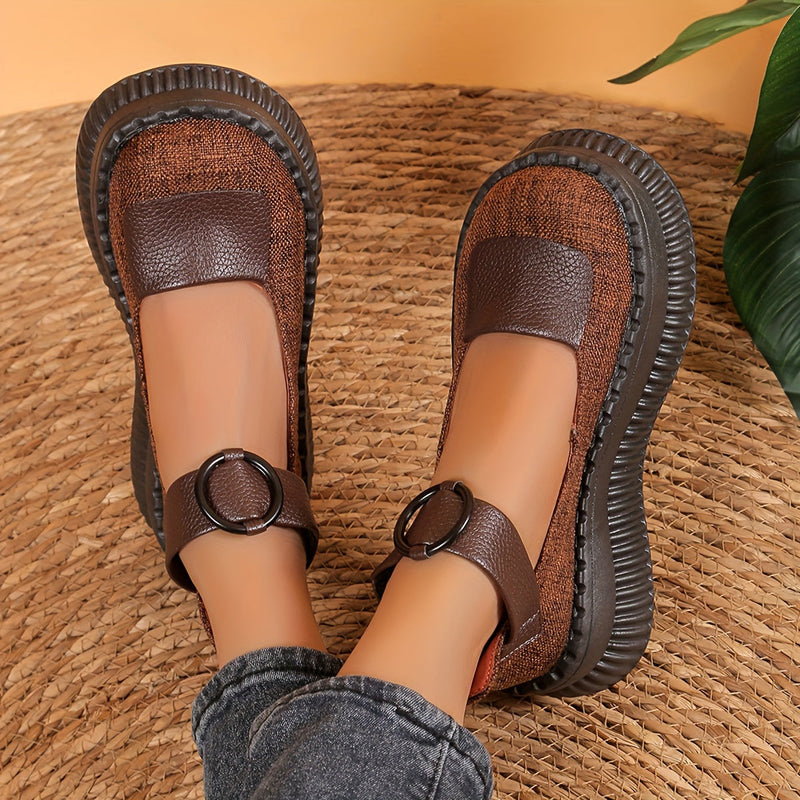 Women’s Platform Mary Jane Shoes with Buckle Strap-Women Shoes-Stilenza-Stilenza