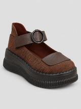 Women’s Platform Mary Jane Shoes with Buckle Strap-Women Shoes-Stilenza-Brown-35-Stilenza