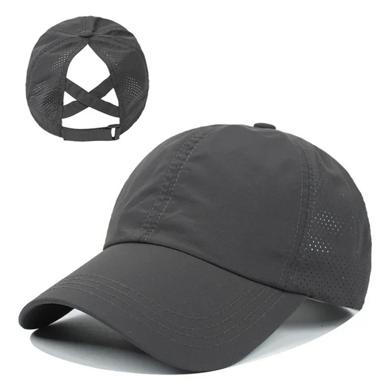 Women’s Running Cap with Ponytail Opening-Stilenza-Dark Gray-One size-Stilenza