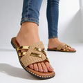 Women’s Sandals Slip On Metallic Strap-Stilenza-Stilenza