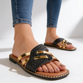 Women’s Sandals Slip On Metallic Strap-Stilenza-Stilenza