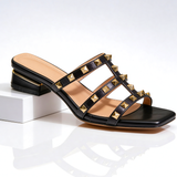 Women’s Sandals Studded Block Heel Slip On-Stilenza-Black-36-Stilenza