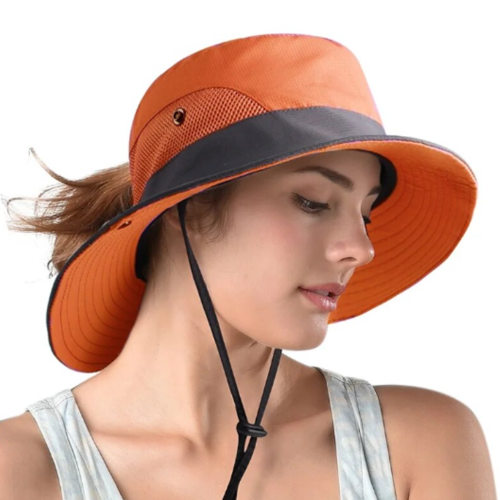 Women’s Sun Hat Wide Brim with Chin Strap-Stilenza-Stilenza