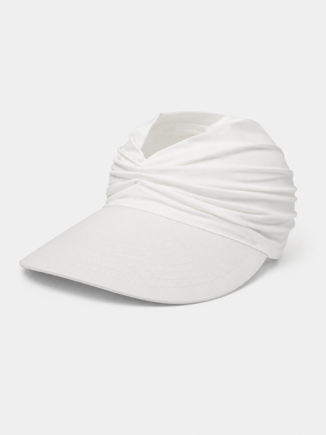 Women’s Sun Visor Hat with Wide Brim-Stilenza-White-Stilenza