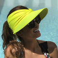 Women’s Sun Visor Hat with Wide Brim-Stilenza-Yellow-Stilenza