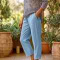 Women’s Wide Leg Cropped Trousers with Pockets-Trousers-Stilenza-Stilenza
