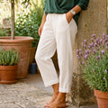 Women’s Wide Leg Cropped Trousers with Pockets-Trousers-Stilenza-Stilenza