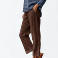 Women’s Wide Leg Cropped Trousers with Pockets-Trousers-Stilenza-Brown-S-Stilenza