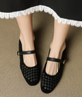 Women’s Woven Mary Jane Flats with Buckle Strap-Stilenza-Stilenza