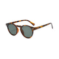 Animal Print Keyhole Bridge Classic Round Sunglasses - Photo 9