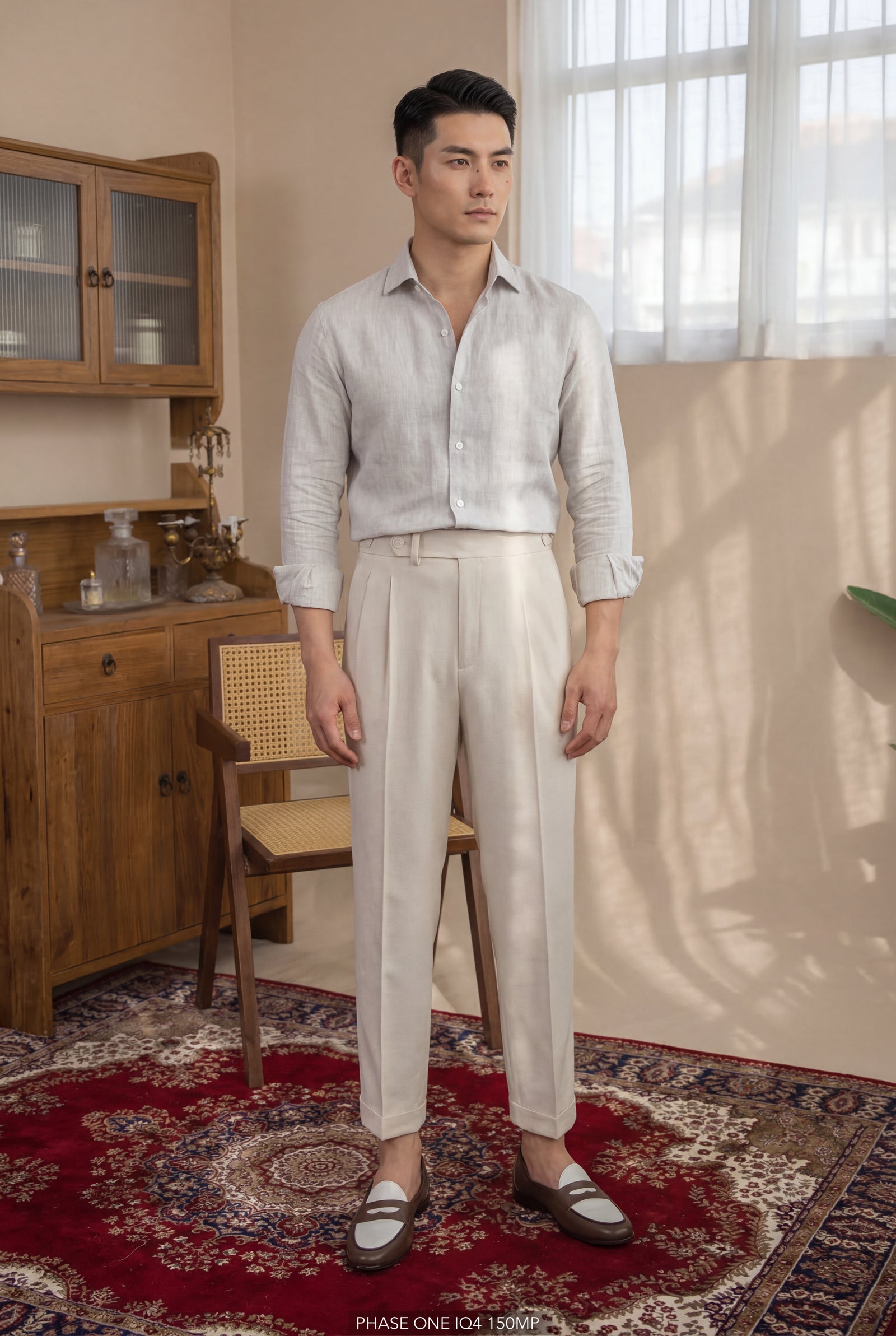 Apricot Double Pleat High-waisted Tailored Trousers with Side Adjusters - Pleated trousers - Photo 4