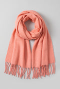 Scarf Tassel Wrap in Apricot — studio front