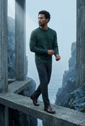 Dark Green Structured Tonal Textured Crewneck Sweater - Structured sweater - Photo 18