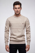 Apricot Structured Tonal Textured Crewneck Sweater - Structured sweater - Photo 7