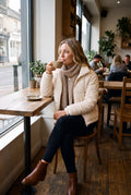 Women's Puffer Jacket Tailored Fit in Apricot — lifestyle cafe