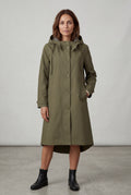 Army Green Hooded Snap Button Long Parka Coat with Adjustable Waist - Long coat - Photo 26