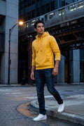 Yellow Lined Regular Fit Pullover Pocket Hoodie - Fleece lined hoodie - Photo 13
