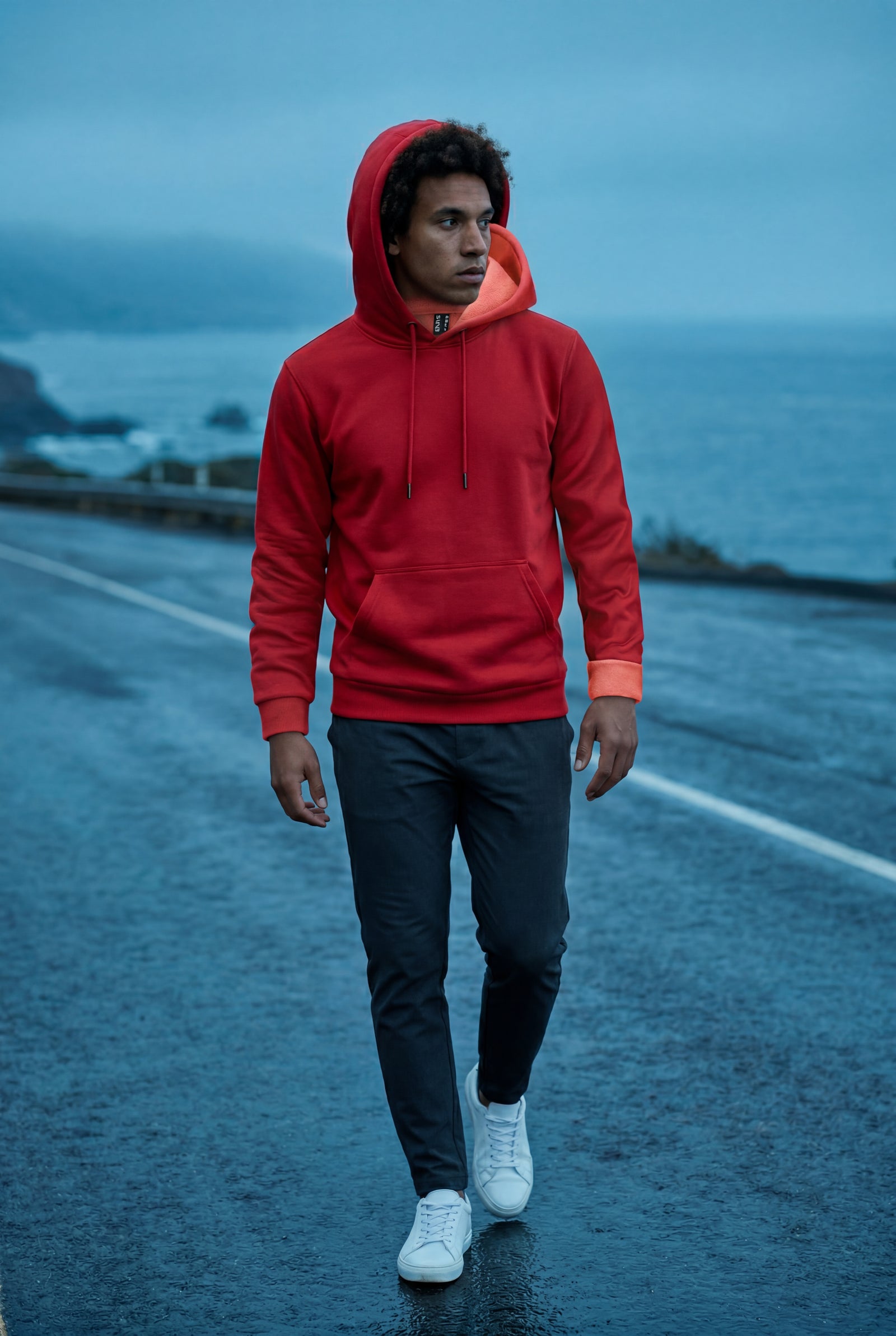 Red Lined Regular Fit Pullover Pocket Hoodie - Fleece lined hoodie - Photo 34