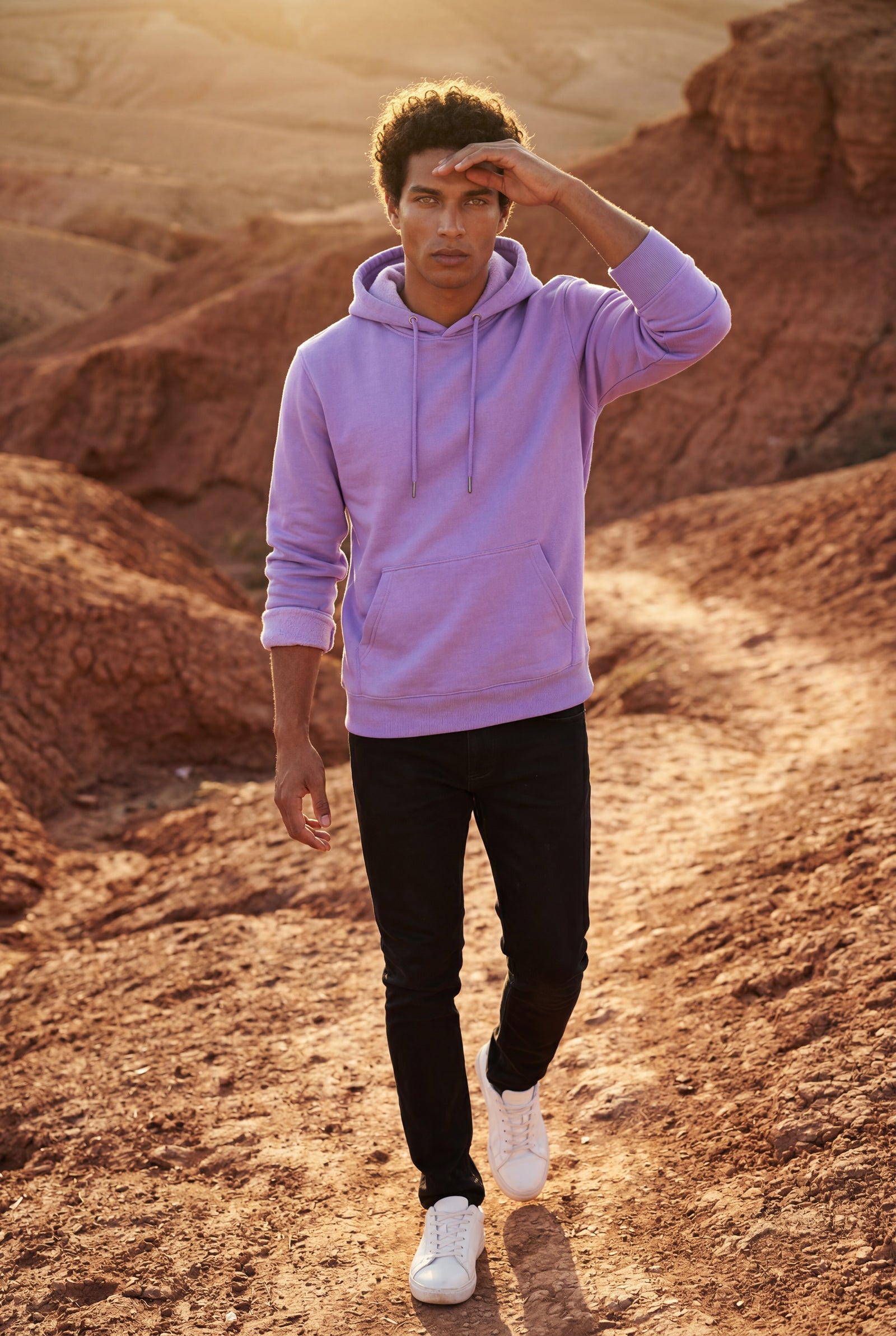 Purple Lined Regular Fit Pullover Pocket Hoodie - Fleece lined hoodie - Photo 7